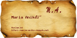 Maria Anikó névjegykártya